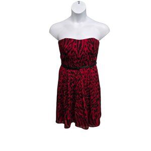 White House Black Market Womens Size 8 Animal Print Strapless Special Occasion